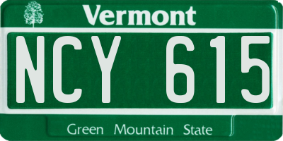 VT license plate NCY615