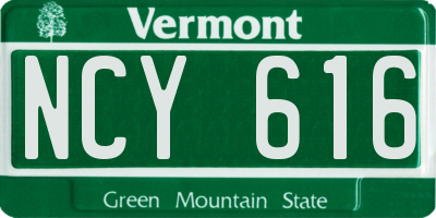VT license plate NCY616