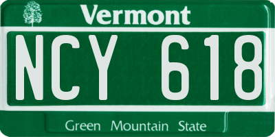 VT license plate NCY618