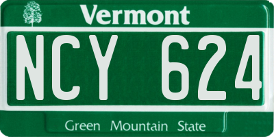 VT license plate NCY624