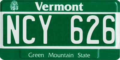 VT license plate NCY626