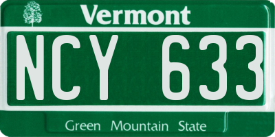 VT license plate NCY633