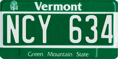 VT license plate NCY634