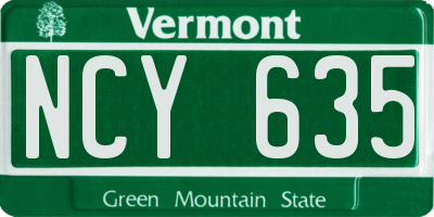 VT license plate NCY635