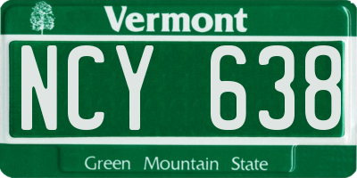 VT license plate NCY638