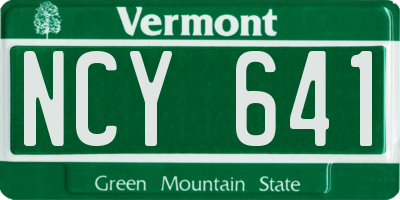 VT license plate NCY641