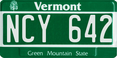 VT license plate NCY642