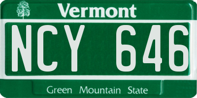 VT license plate NCY646