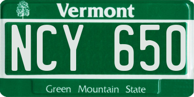 VT license plate NCY650