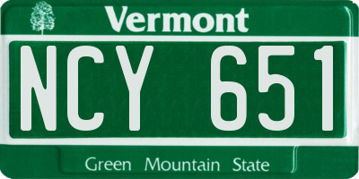 VT license plate NCY651