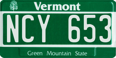 VT license plate NCY653