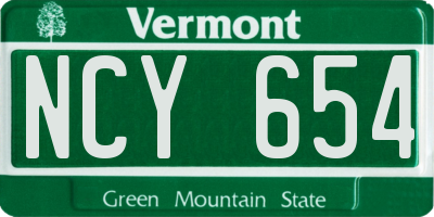 VT license plate NCY654