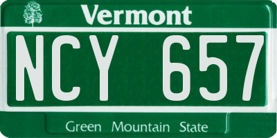VT license plate NCY657