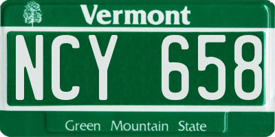 VT license plate NCY658