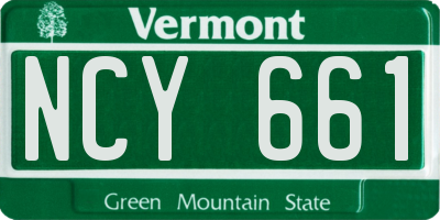VT license plate NCY661