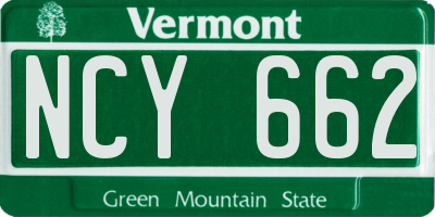 VT license plate NCY662