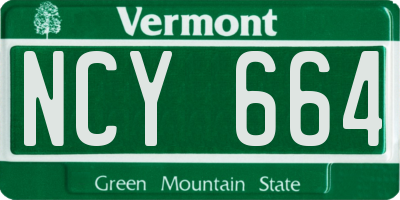 VT license plate NCY664