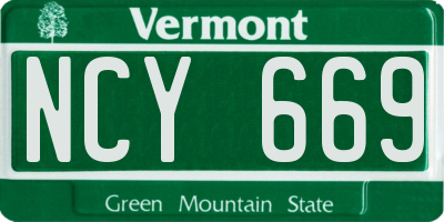 VT license plate NCY669
