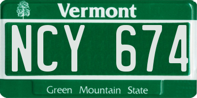 VT license plate NCY674