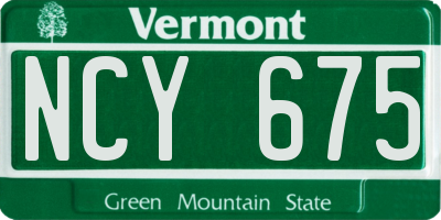 VT license plate NCY675
