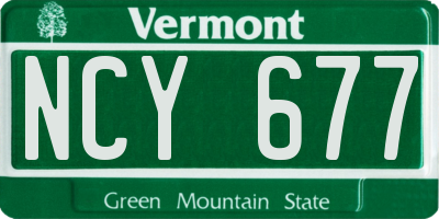 VT license plate NCY677