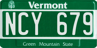 VT license plate NCY679
