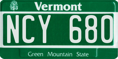 VT license plate NCY680