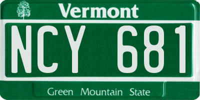 VT license plate NCY681