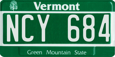 VT license plate NCY684