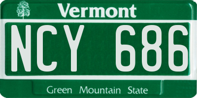 VT license plate NCY686