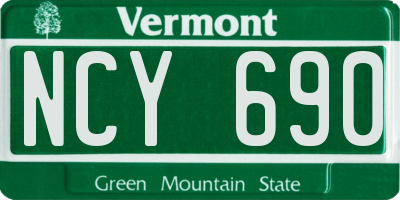 VT license plate NCY690