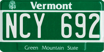VT license plate NCY692
