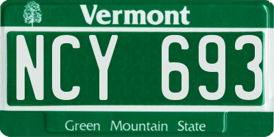 VT license plate NCY693