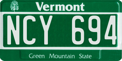 VT license plate NCY694