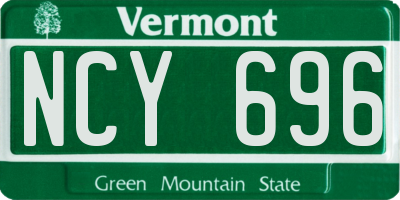 VT license plate NCY696