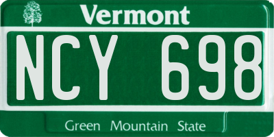 VT license plate NCY698
