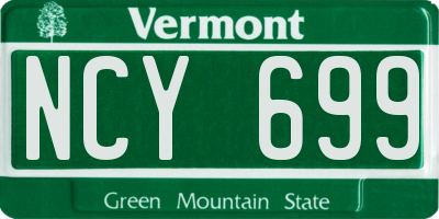 VT license plate NCY699