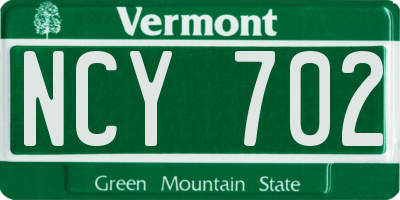 VT license plate NCY702