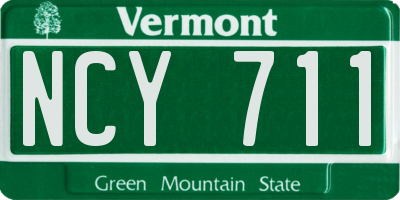 VT license plate NCY711