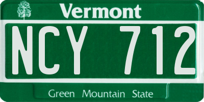 VT license plate NCY712