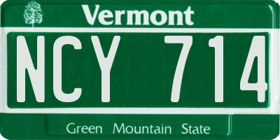 VT license plate NCY714