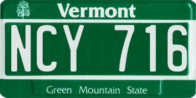 VT license plate NCY716