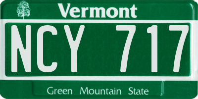 VT license plate NCY717
