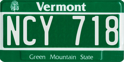 VT license plate NCY718
