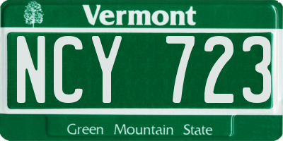 VT license plate NCY723