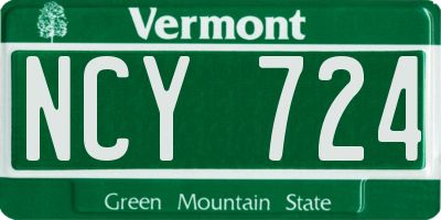 VT license plate NCY724