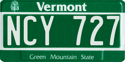 VT license plate NCY727