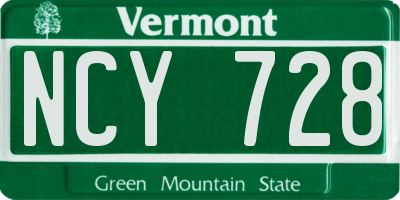 VT license plate NCY728