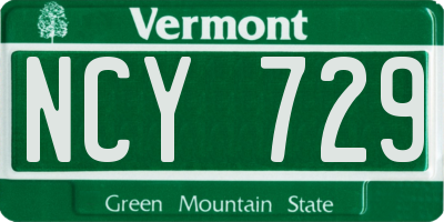 VT license plate NCY729