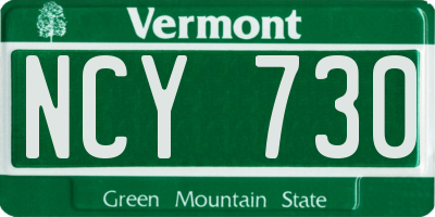VT license plate NCY730